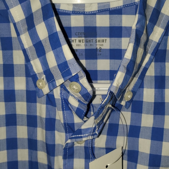 Blue and white plaid shirt - Picture 3 of 3